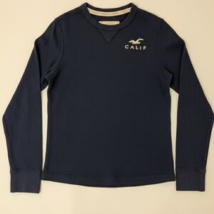 Vintage Hollister Navy Textured Thermal Knit with Embroidered Logo